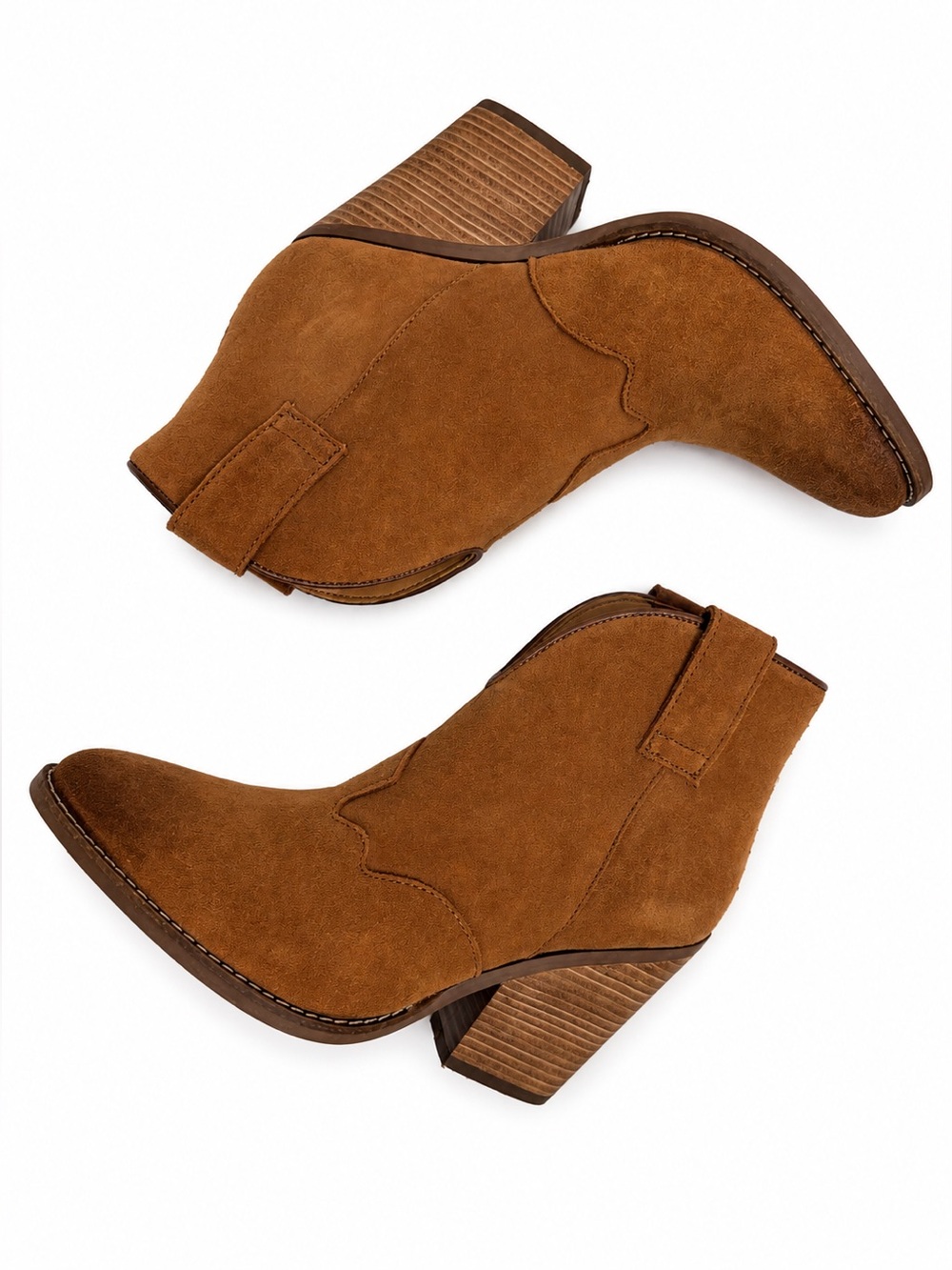dingo Tan Suede Western Ankle Boots - Picture 9 of 16